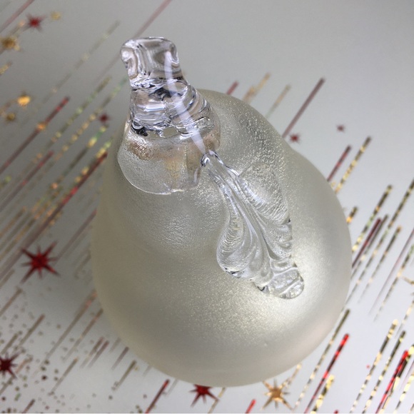 Murano Art Glass Italian Satin & Gold Fruit Pear - Picture 2 of 6